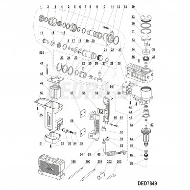 Sukomplektuotas SDS griebtuvas Dedra XDED7849.503 1