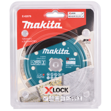 Segmentinis diskas betonui Makita E-02076, 125MM X-LOCK 2