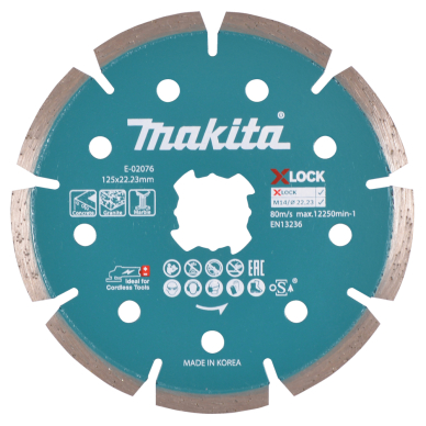 Segmentinis diskas betonui Makita E-02076, 125MM X-LOCK