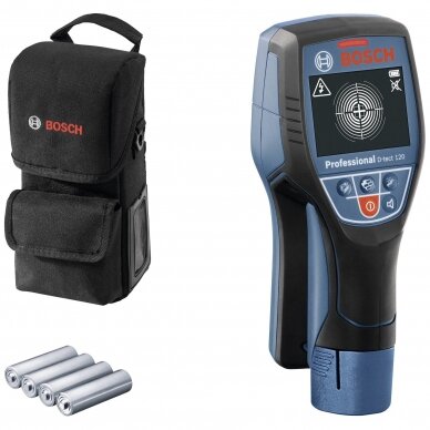 Sienų skeneris Bosch D-tect 120, CT 4x1.5V, AA1