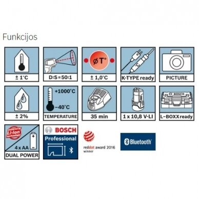 Šilumos detektorius Bosch GIS 1000 C Professional 2