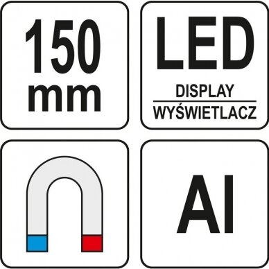 Skaitmeninis su LED gulščiukas Yato, 150 mm 6