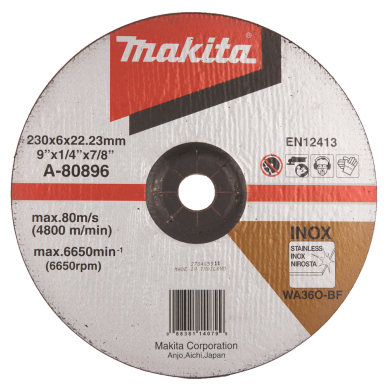 Šlifavimo diskas Makita A-80896, 230X6, RST (INOX) 1