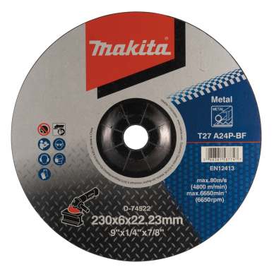 Šlifavimo diskas Makita D-74522, 230X6,0X22,23, metalui