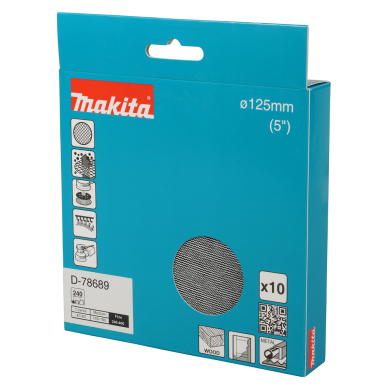 Šlifavimo tinklelis Makita D-78689 su aliuminio oksido danga, 125mm A240 2