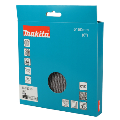 Šlifavimo tinklelis Makita D-78710 su aliuminio oksido danga, 150mm A80 1