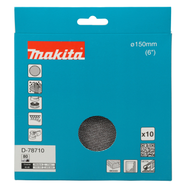 Šlifavimo tinklelis Makita D-78710 su aliuminio oksido danga, 150mm A80 2