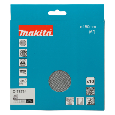 Šlifavimo tinklelis Makita D-78754 su aliuminio oksido danga, 150mm A320 1