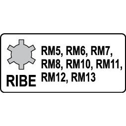 Smūginių antgalių rinkinys Yato (1/2"), Spline (Ribe) M5 - M13, 9 vnt. 1