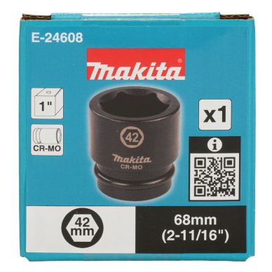 Smūginė sukimo galva kvadratinė 1" Makita E-24608, 42x68mm 2