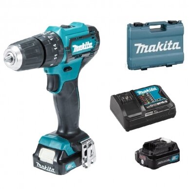 Smūginis suktuvas-gręžtuvas Makita HP333DWME, 12 V, 2x4.0 Ah