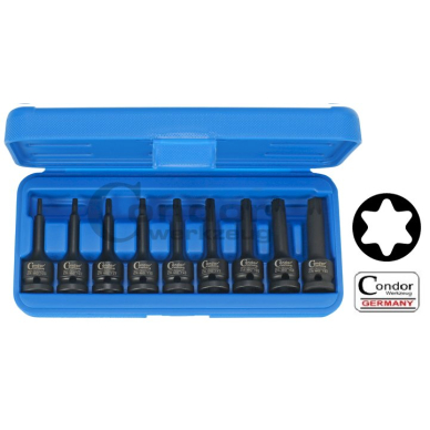 Smūginių Cr-Mo 1/2 TORX antgalių rinkinys 9 vnt. 1