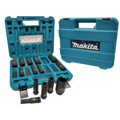 Smūginių sukimo antgalių komplektas Makita B-52308, 14 vnt., 1/2"