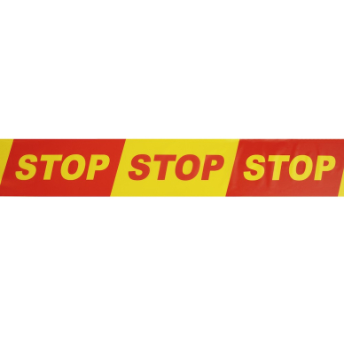 SPECIALIST+ juosta „STOP“, 100 mm x 100 m, raudona/geltona 1