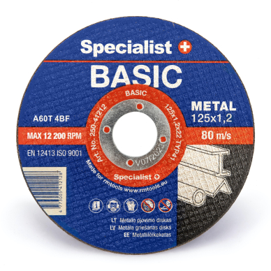 SPECIALIST+ metalo  pj. diskas BASIC, 125x1.2x22 mm 4