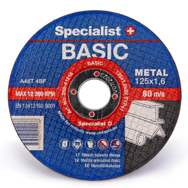 SPECIALIST+ metalo pj. diskas BASIC, 125x1.6x22 mm 4