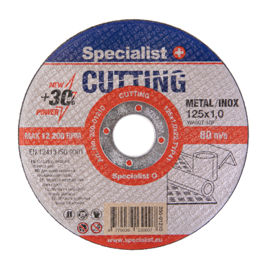 SPECIALIST+ metalo pj.diskas CUTTING, 125x1x22 mm 10 vnt. metal. d 2