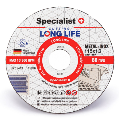 SPECIALIST+ metalo pj.diskas LONG LIFE, 115x1x22 mm 4