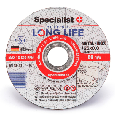 SPECIALIST+ metalo pj.diskas LONG LIFE, 125x0.8x22 mm 4