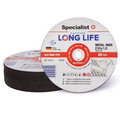 SPECIALIST+ metalo pj.diskas LONG LIFE, 230x1.9x22 mm 3