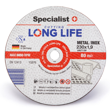 SPECIALIST+ metalo pj.diskas LONG LIFE, 230x1.9x22 mm 4