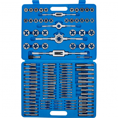 Sriegiklių ir sriegpjovių rinkinys BGS-technic, M2 - M18, 110 vnt. 3