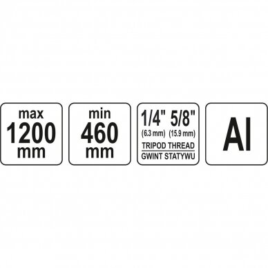 Stovas trikojis | aliuminis | 120 cm (YT-30475) 2