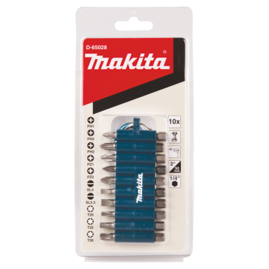 Sukimo antgalių rinkinys Makita D-65028, 10 vnt. 2