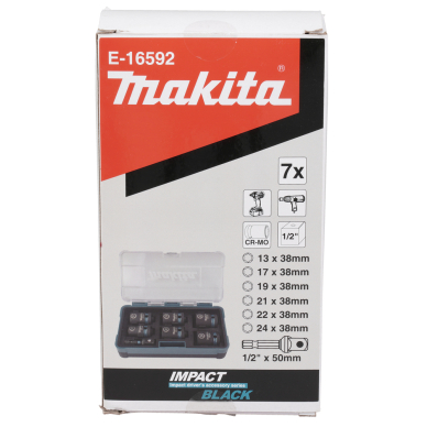 Sukimo galvų rinkinys Makita E-16592, 7 vnt. 1/2''x 38mm 4