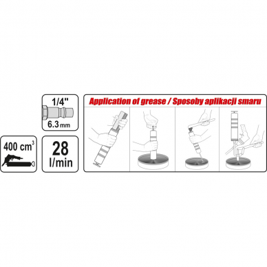 Pneumatinis tepimo pistoletas Yato, 400 ml 2