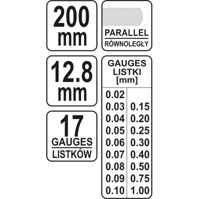 Tarpumatis pailgintas / 0,02-1,0 mm / 17 lapelių 1