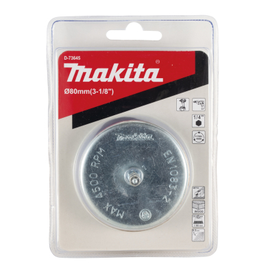 Taurės formos šveitimo šepetys Makita D-73645, 80mm, 1/4" 3