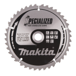 T.C.T. pjūklas SPECIALIZED Makita B-20694, 190X1.9X20mm -18° T40