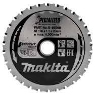 Pjovimo diskas Makita B-69266 EFFICUT METAL,136X1.1X20mm, 0°, T30