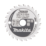 Pjovimo diskas Makita B-29430 SPECIALIZED, 85X1X15mm, 7°, T24