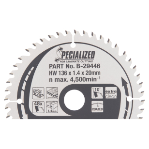 Pjovimo diskas Makita B-29446 SPECIALIZED, 136X1.4X20mm, 10°, T48