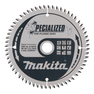 T.C.T. pjūklas SPECIALIZED 165X2X20mm 5° T60 Makita B-56720