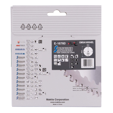 T.C.T. pjovimo diskai aliuminiui, 165 x 20 mm, 54T, EFFICUT Makita E-16760 2