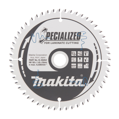 Pjovimo diskas Makita B-29452, 165x1,45x20,0 mm, Z52, 5° 1