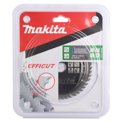 T.C.T. pjūklas 136X1.4X20mm 23° T45 EFFICUT Makita E-12114 1