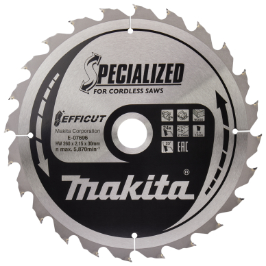 Pjovimo diskas Makita E-07696, 260X2.15X30mm, 23°, T24