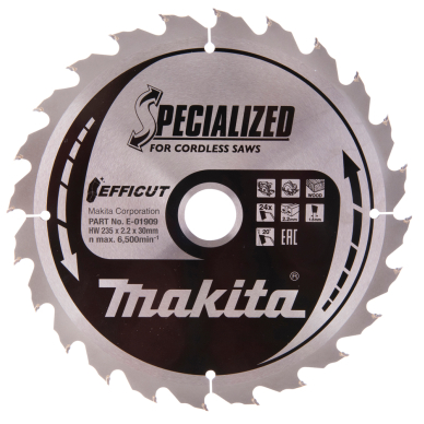 Pjovimo diskas Makita E-01909, EFFICUT 235X2.2X30mm, 20°, T24