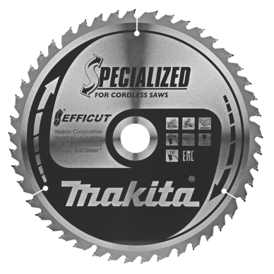 Pjovimo diskas Makita B-64624 EFFICUT 260X2.15X30mm, 10°, T45