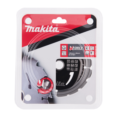 T.C.T. pjovimo diskas Makita B-07901, M-FORCE 165X2X20mm, 15°, T16 2