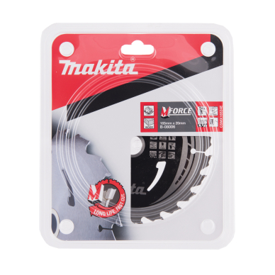 T.C.T. pjovimo diskas Makita B-08006, M-FORCE 165X2X20mm, 15°, T24 2