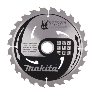 Pjovimo diskas Makita B-08090, 235X2.3X30mm, 15°, T24 1