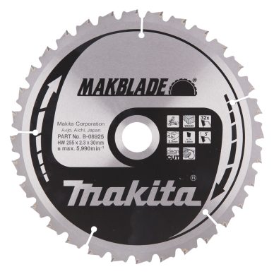 Pjovimo diskas Makita B-08925 MAKBLADE 255X2.3X30mm 5° T32 1