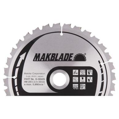 Pjovimo diskas Makita B-08925 MAKBLADE 255X2.3X30mm 5° T32