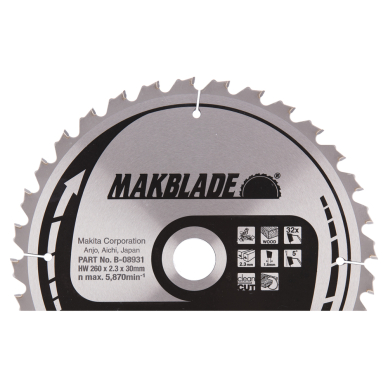 Pjovimo diskas Makita B-08931 MAKBLADE 260X2.3X30mm 5° T32