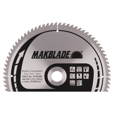 Pjovimo diskas Makita B-09086 MAKBLADE 305X2.3X30mm 5° T80